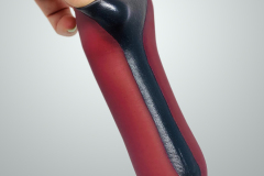 A pediatric transradial (BE) silicone liner equipped with our ELASTO-fit feature to ease donning & doffing the prosthesis.