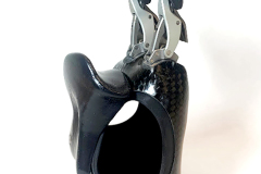 This activity specific 14ELMT custom prosthesis was designed to assist the wearer in utilizing long handled garden tools. The contoured brace on the palmar side allows for better grip of tools.